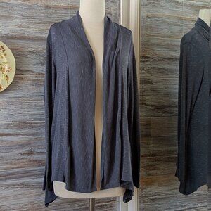 Lush Soft Open Front Cardigan Size L Large Blue / Gray